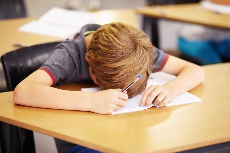 Tired Bored Kid School ADHD