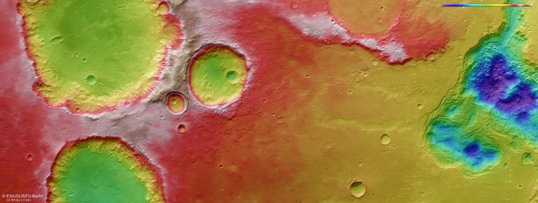 Topographic View of Chaotic Terrain in Mars Pyrrhae Regio