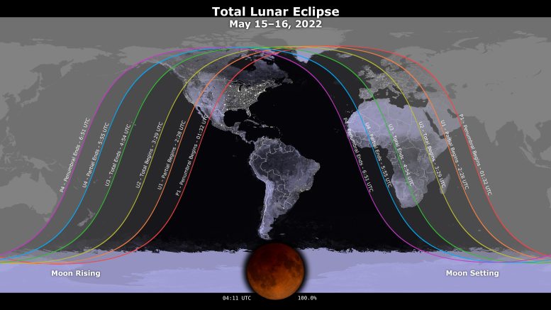 Total Lunar Eclipse May 2022 Visibility Map