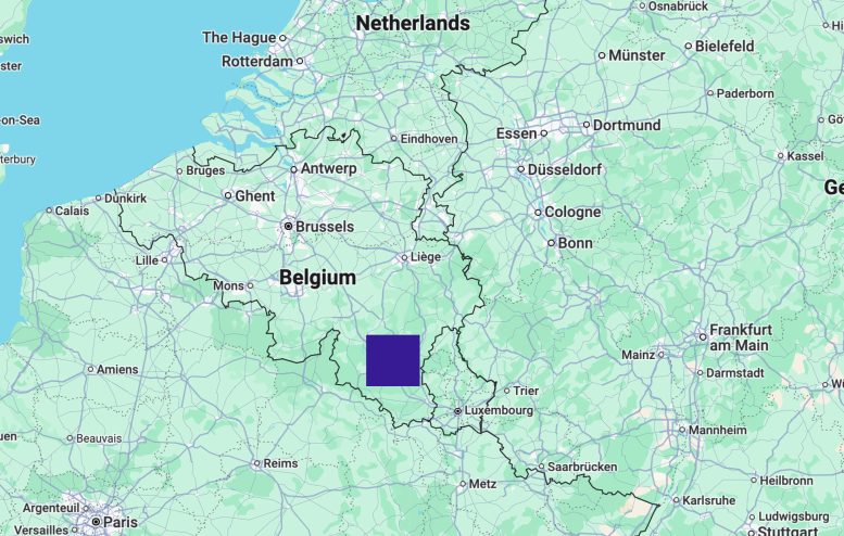Total Observed Seafloor Area Belgium Comparison