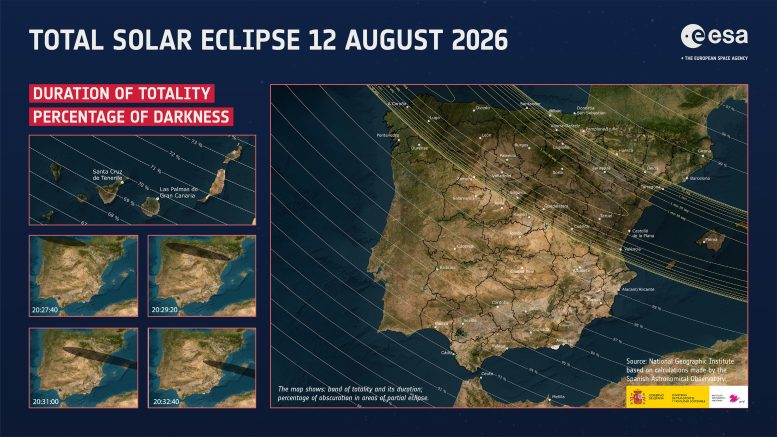 Total Solar Eclipse August 2026 Global Totality Spain Map