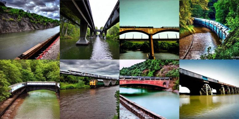 Train on a Bridge Generated Images
