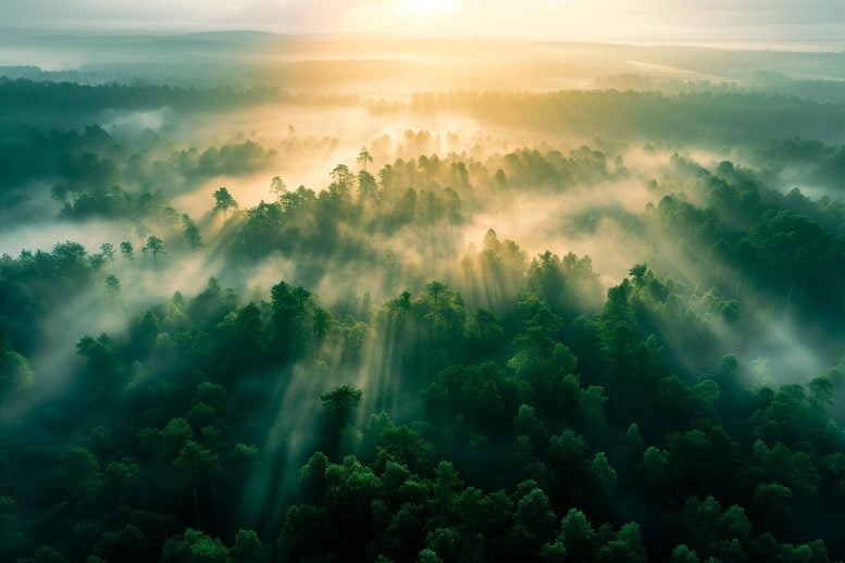 Tree Forest Fog Carbon Sequestration Art