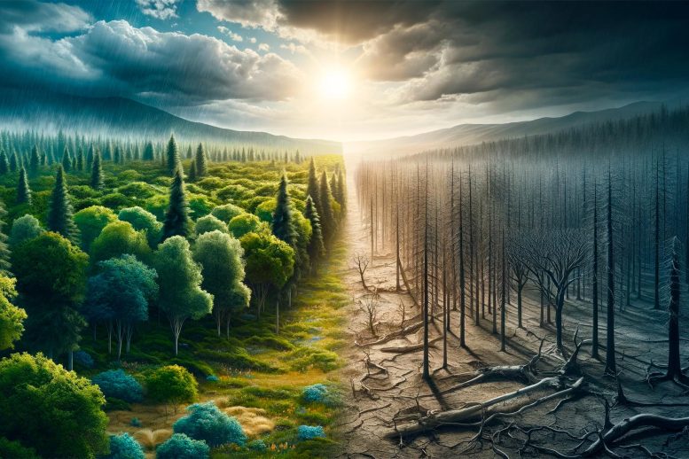 Tree Trouble Climate Change Concept