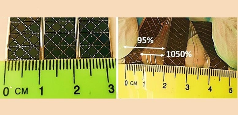 Triangle Pattern Stretchable Solar Cell
