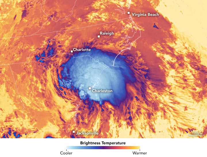Tropical Storm Elsa Brightness Temperature Annotated