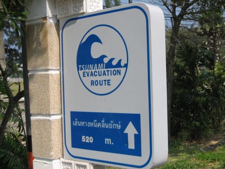 Tsunami Evacuation Sign Phuket Thailand