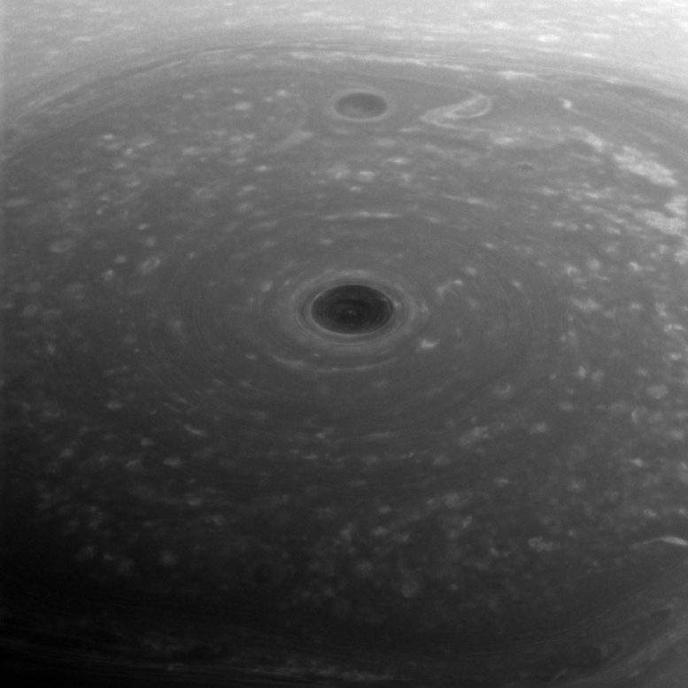 Cassini Views Turbulent Clouds at the Top of the Saturn