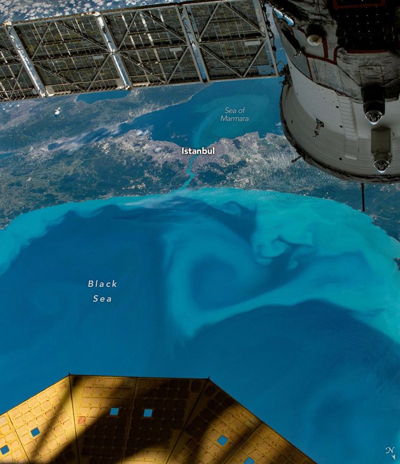 Turquoise Black Sea From ISS Annotated