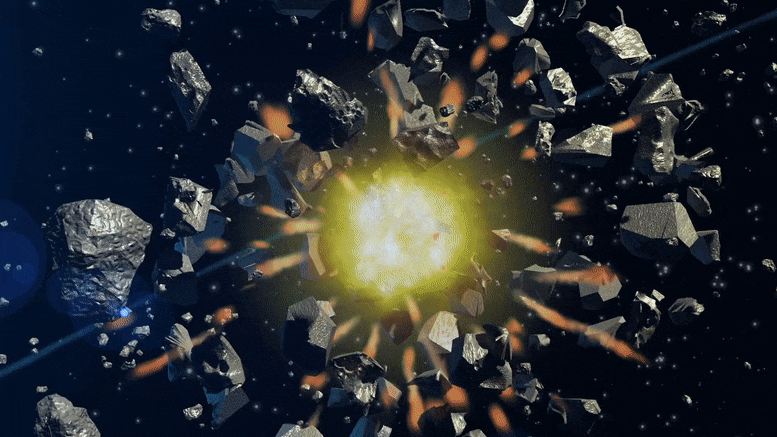 Two Asteroids Collide