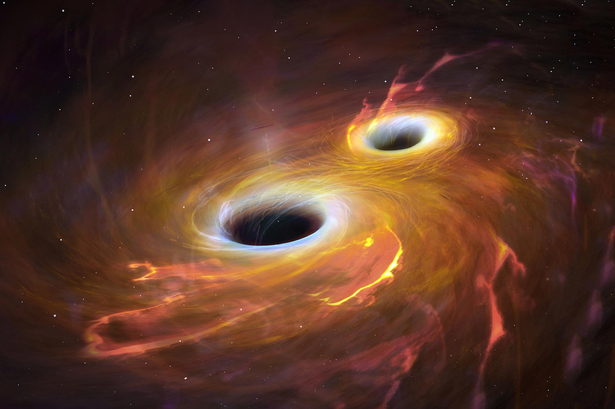 Two black holes collide