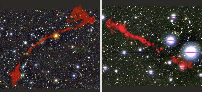 Two Giant Radio Galaxies MeerKAT Telescope