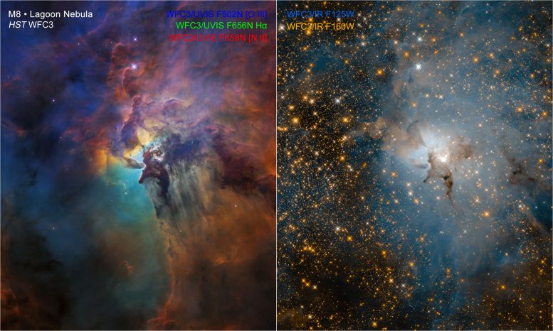 Two Hubble Views of the Lagoon Nebula