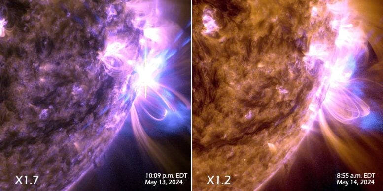 Two Powerful Solar Flares May 2024