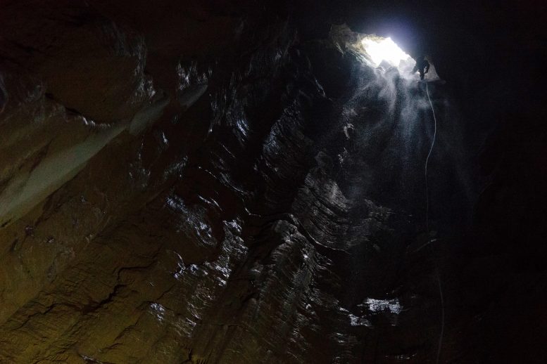 Tyler Faith Rappels Down a 150 Foot Cavern
