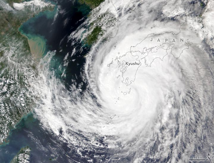 Typhoon Nanmadol Kyushu Japan Annotated