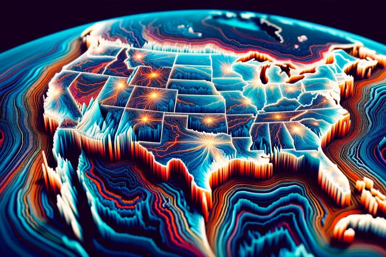 US Science Map Art