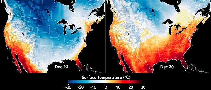 USA Surface Temperature December 2022 Annotated