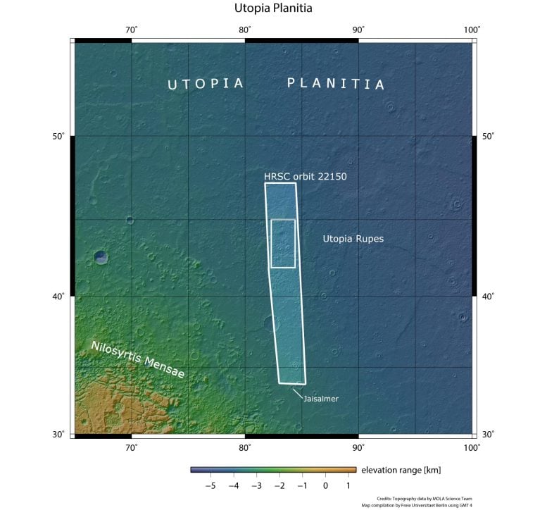 Utopia Planitia Mars Map