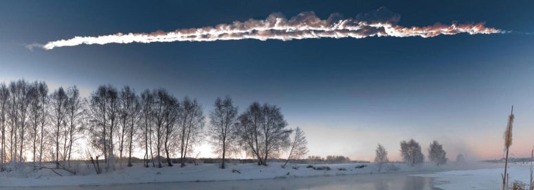 Vapour Cloud Trail Left by the Chelyabinsk Asteroid