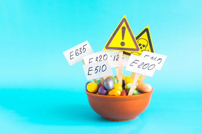 Various Colored Food Additives Warning Signs