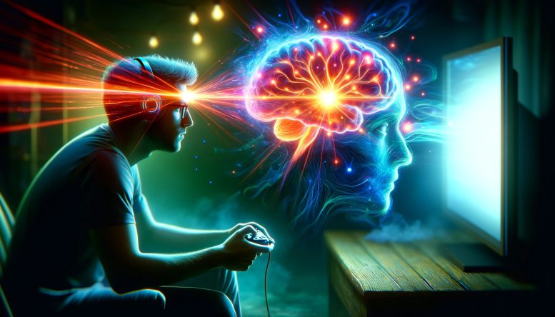 Video Games Brain Abstract
