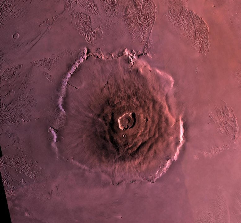 Imagem do orbitador Viking 1 Olympus Mons