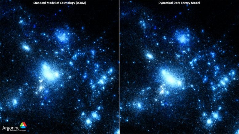 Visual Comparison of Cosmic Structure Under Two Models of Dark Energy