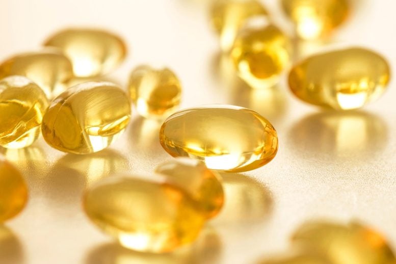 Vitamin D Supplement Capsules Close