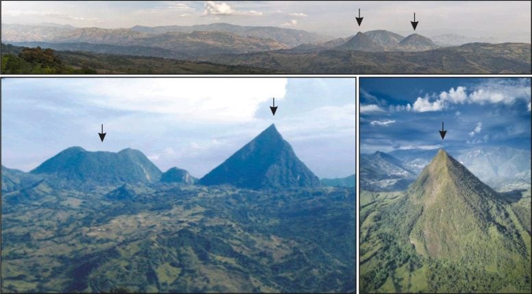 Volcanic Cone Like Landforms of the Combia Volcanic Province in Colombia