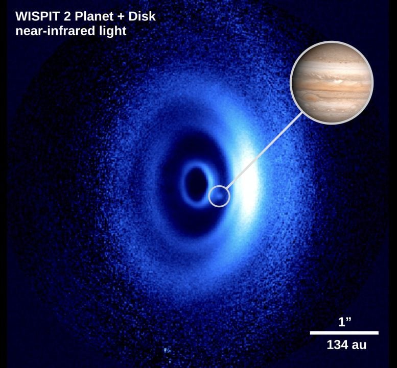 Wispit 2B Planet dekat cahaya inframerah dengan Jupiter