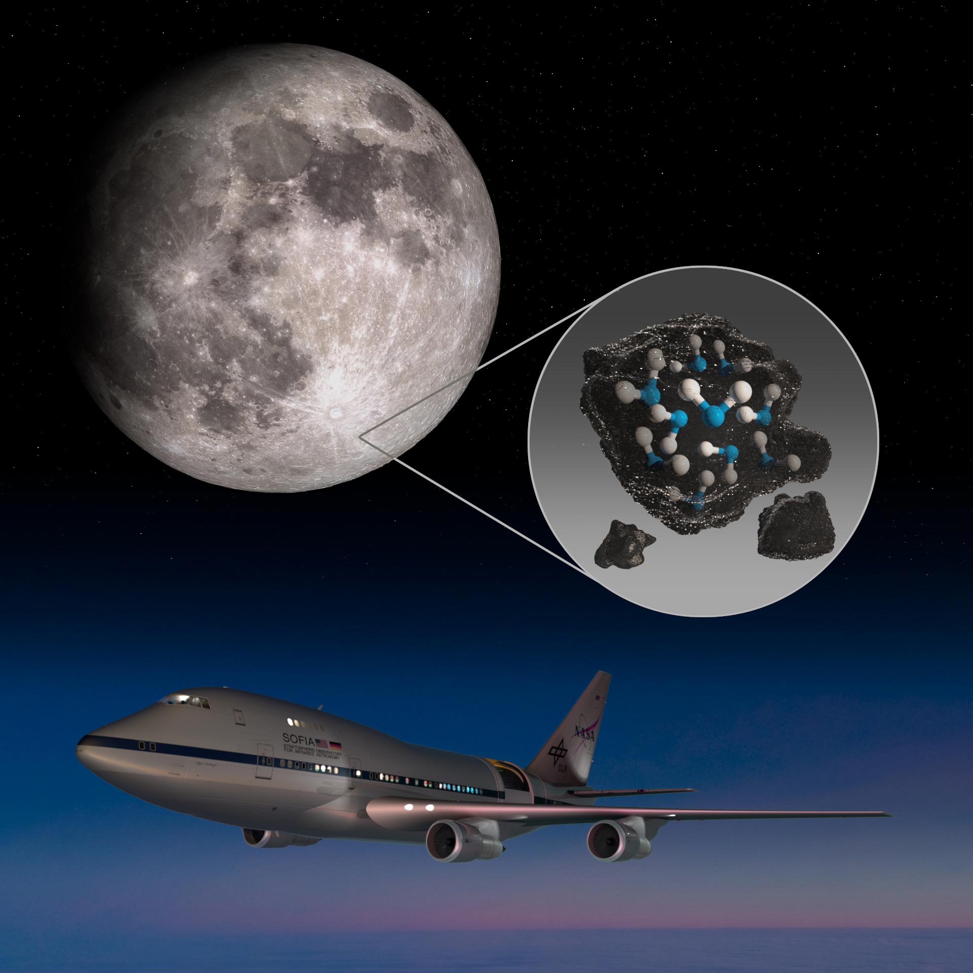 NASA's Airborne Observatory Discovers Water on Sunlit Surface of Moon - SciTechDaily