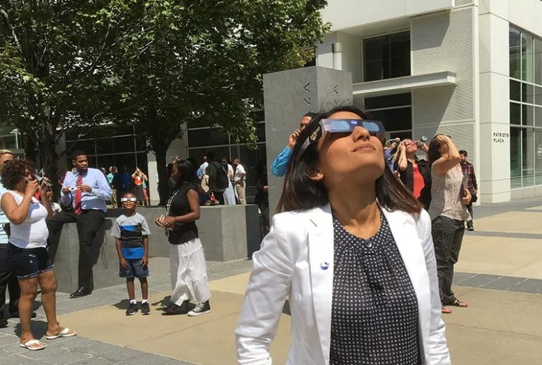 Wearing Eclipse Glasses