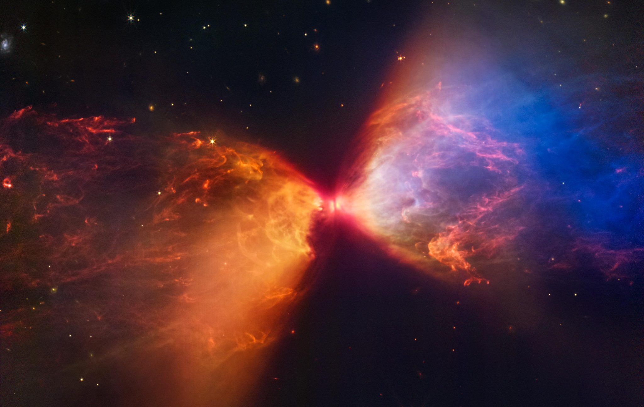 Webb Space Telescope once captures hidden features of a protostar