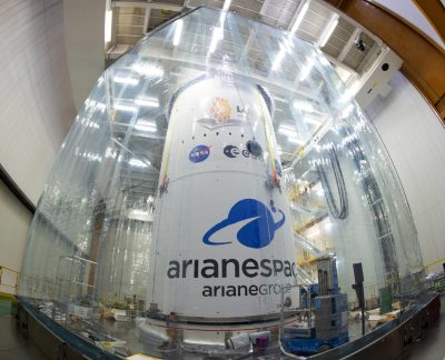 Webb Secured Inside Ariane 5 Fairing 5