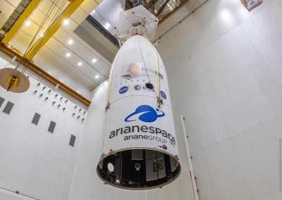 Webb Secured Inside Ariane 5 Fairing 6.