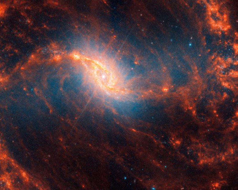 Galáxia espiral Webb NGC 1365