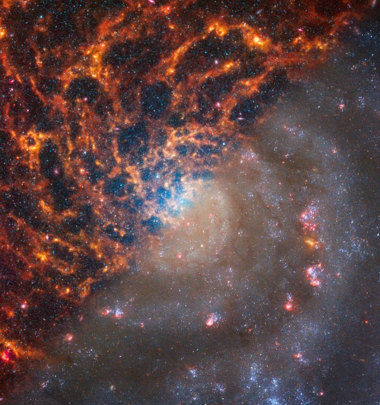 Webb והאבל ספירלת גלקסי IC 5332
