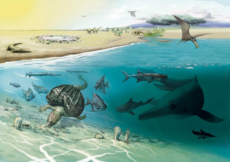 Whale Sized Ichthyosaur Shallow Water