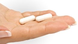 White Capsules Medicine Supplement