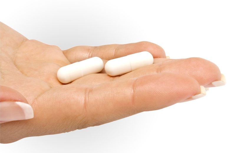White Capsules Medicine Supplement