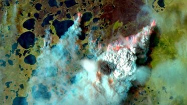 Wildfire Front Siberian Arctic