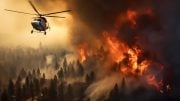 Wildfire Helicopter Illustration Art