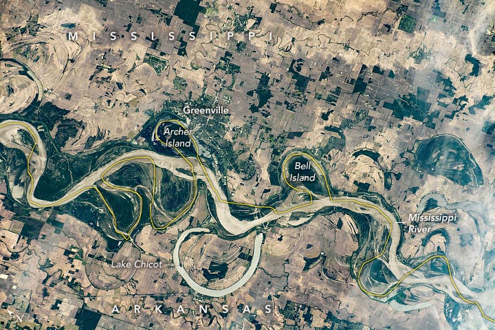 Winding Mississippi River Annotated