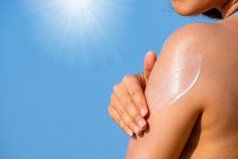 Woman Apply Sunscreen Summer Sun