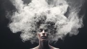 Woman Brain Fog Smoke Art Concept