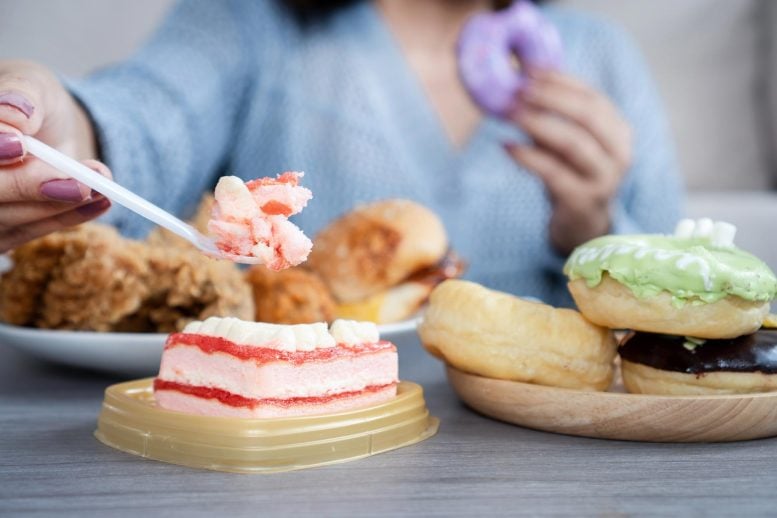 Woman Junk Food Binge Eating Disorder