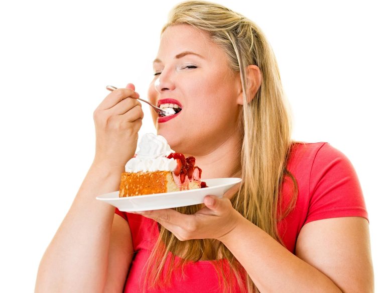 Woman Obesity Cake Junk Food