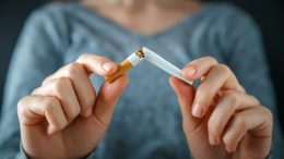 Woman Quit Smoking Cigarettes Concept