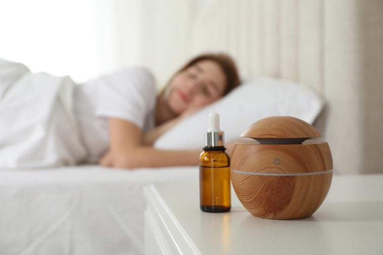 Woman Sleeping Aroma Diffuser Essential Oil